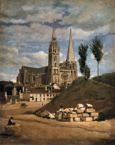 Die Kathedrale von Chartres von Jean Baptiste Camille Corot